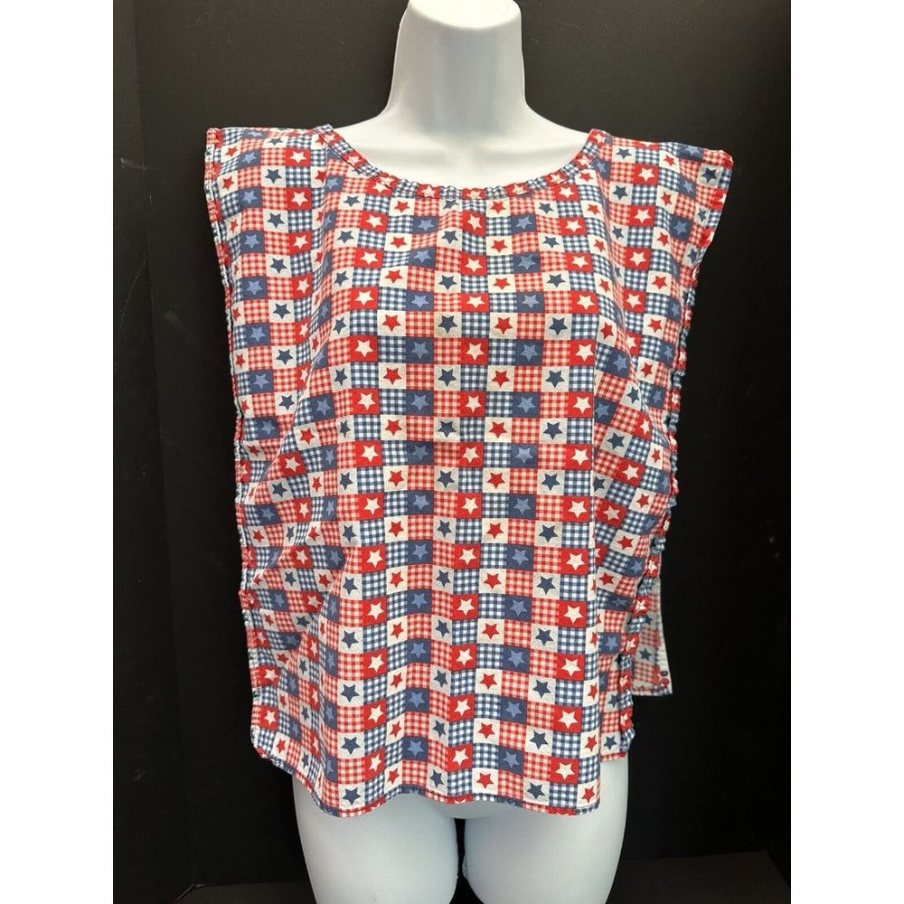 Vintage 1950’s MCM, Patchwork Patriotic, Art Smock, Cooking Smock Apron 1 Size